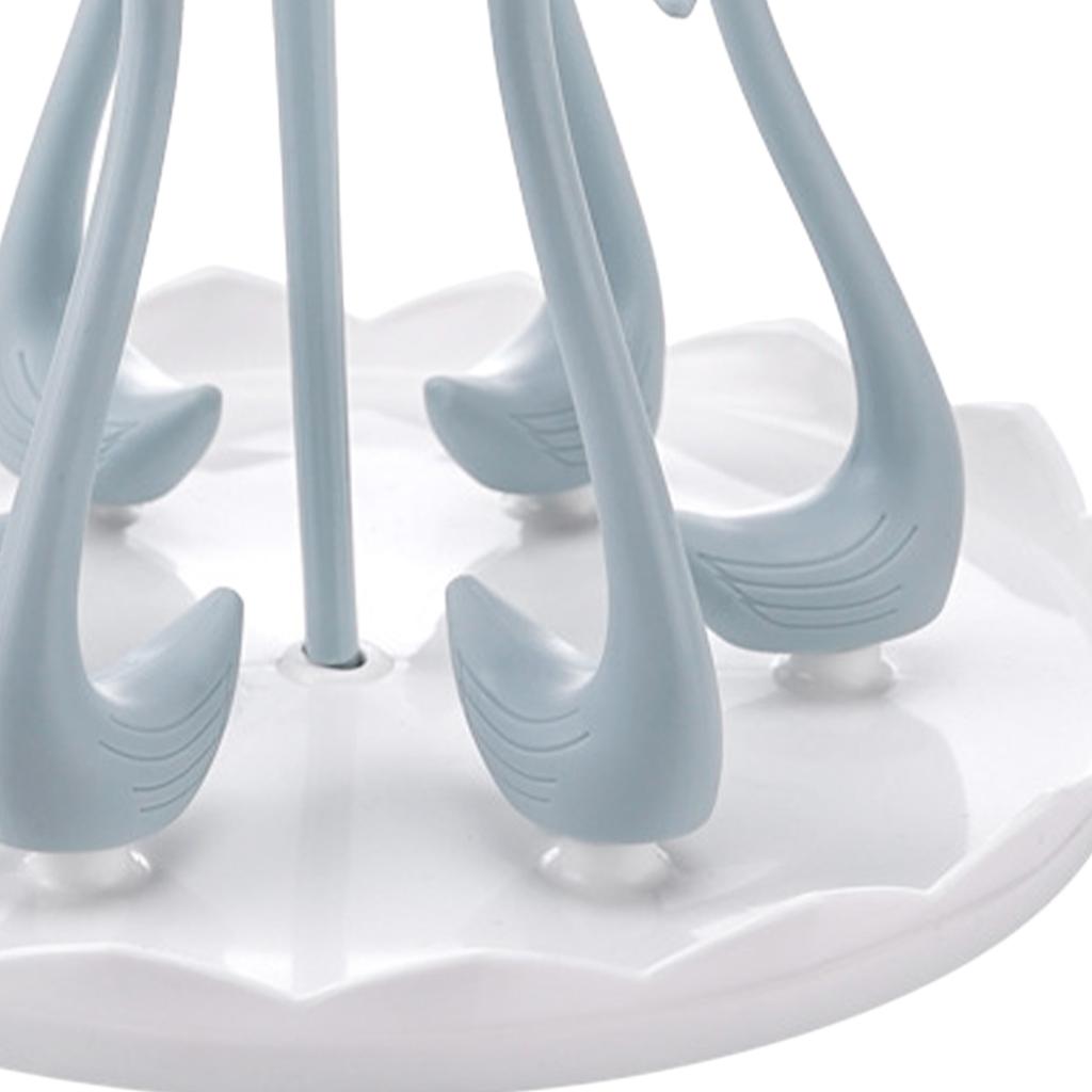 Swan Cup Holder with Rotating Drip Tray Plastic Rotatable Drinking Cup Drainer Stand Rack for Home