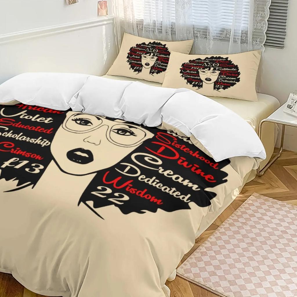 Delta Sorority Sigma Theta Dst Bedding Set Boys Girls Twin Queen Size Duvet Cover Pillowcase Bed Kids Adult Home Textileextile