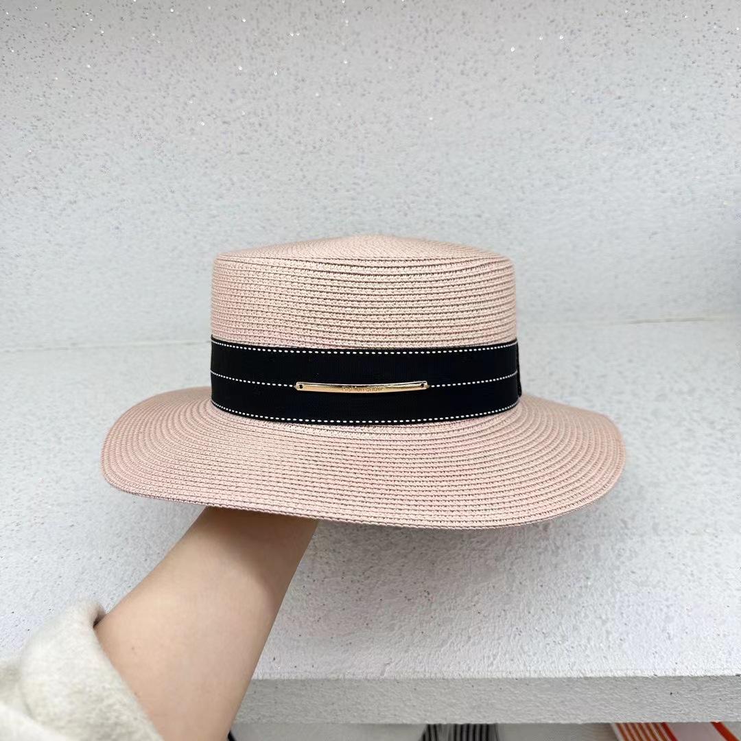 

Новая знаменитость в Интернете летняя шляпа с плоским верхом соломенная шляпа женская маленькая плоская шляпа с британским козырьком от солнца защита от солнца пляжный отдых универсальный M（56-58cm） розовый