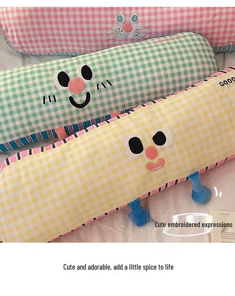 Breathable Plush Cartoon Body Pillow for Girls' Bedside or Dorm