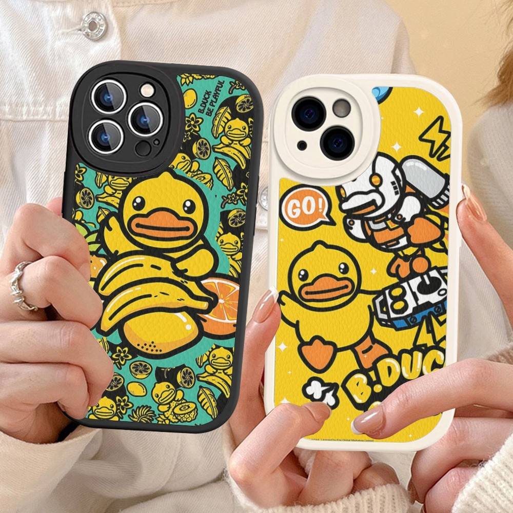 B-B Duck Anime Phone Case For IPhone 16 15 14 13 12 11 Pro Max Plus Shockproof Leather Cover