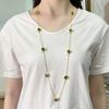 Fashion Beaded Necklaces Long Sweater Chain Necklace Faceted Colorful Candy Fruit Sugar Pendant Crystal Necklace Stainless Steel