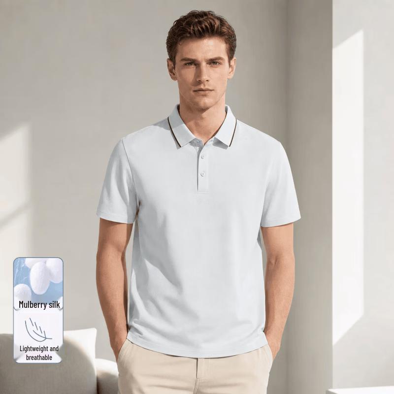 VEE KELLEN Men's Premium Cooling Silk Blend Polo Shirt