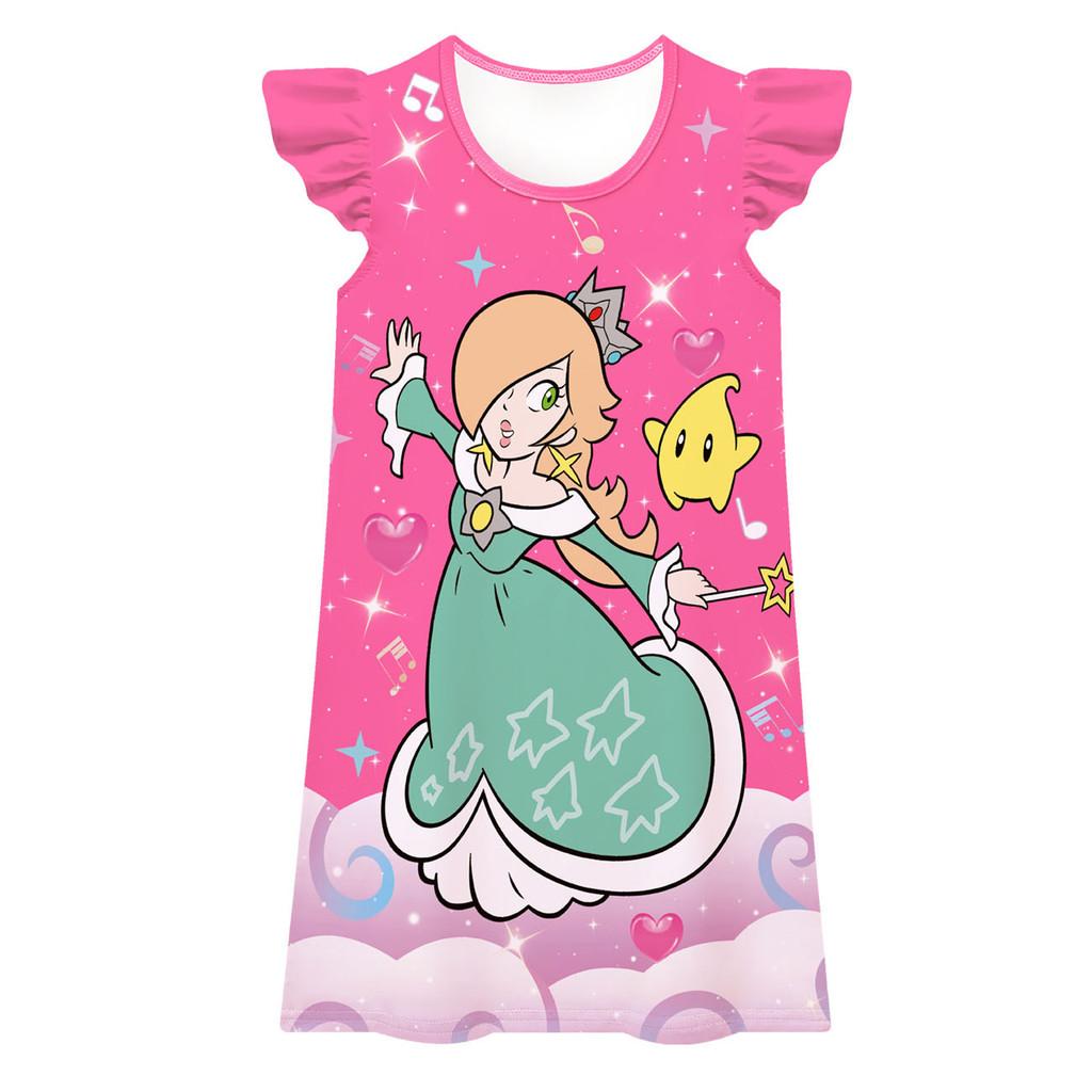 83066 Kids Girls Princess Rosalina Printed Cartoon Dress 100cm розы красного