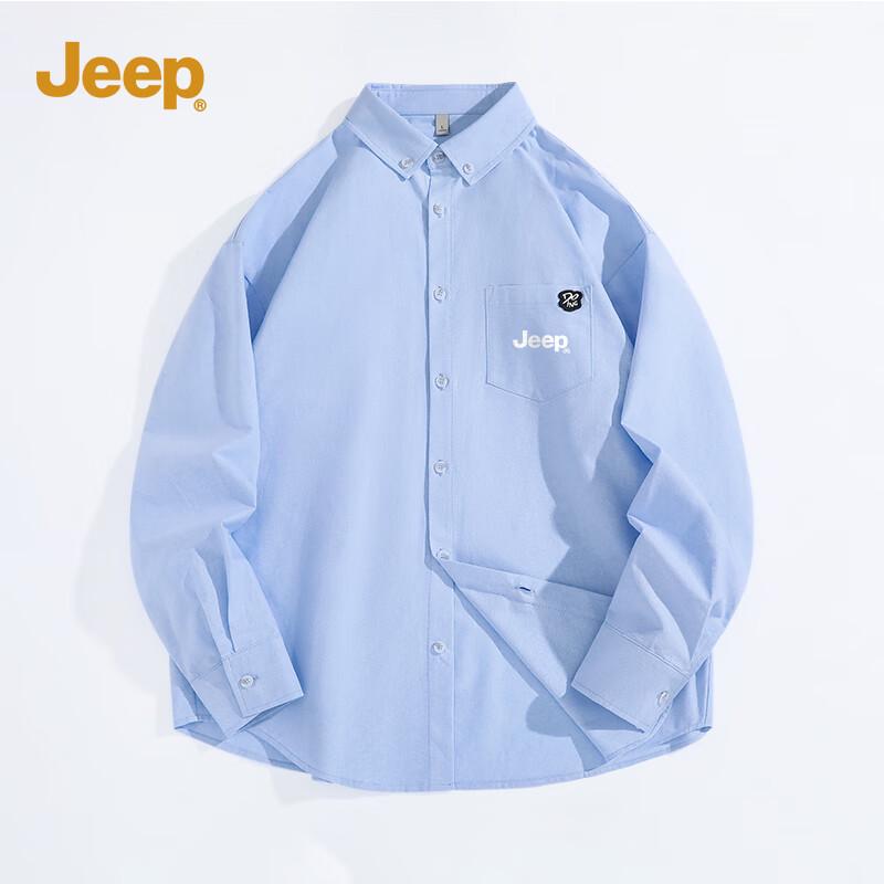 JEEP Men s Wrinkle-Resistant Washed Oxford Long-Sleeve Shirt M