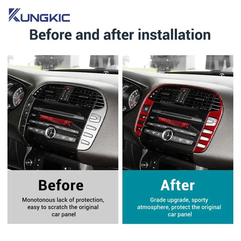 Central Control Button Real Soft Carbon Fiber Sticker LHD RHD For Fiat Bravo 2006-2011 2012 2013 2014 2015 2015 2016 2017 2018