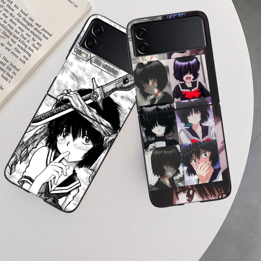 Urabe Mikoto Phone Case For Samsung Z Flip 7 6 5G Galaxy Z Flip 5 4 3 Black Hard Cell Cover Luxury PC Shell Coque