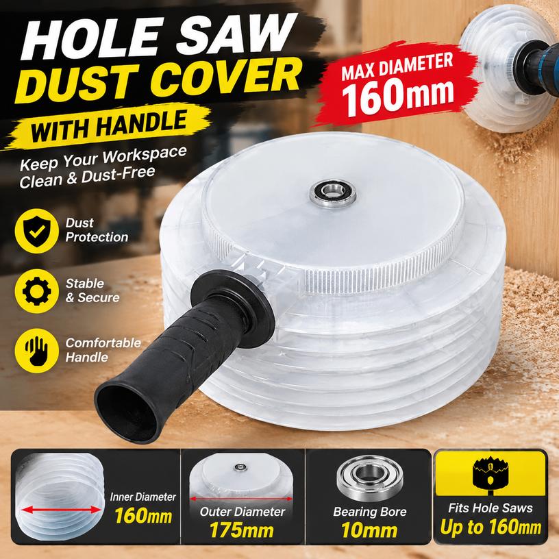 Transparent Elastic Hole Saw Dust Cover for Woodworking and DIY