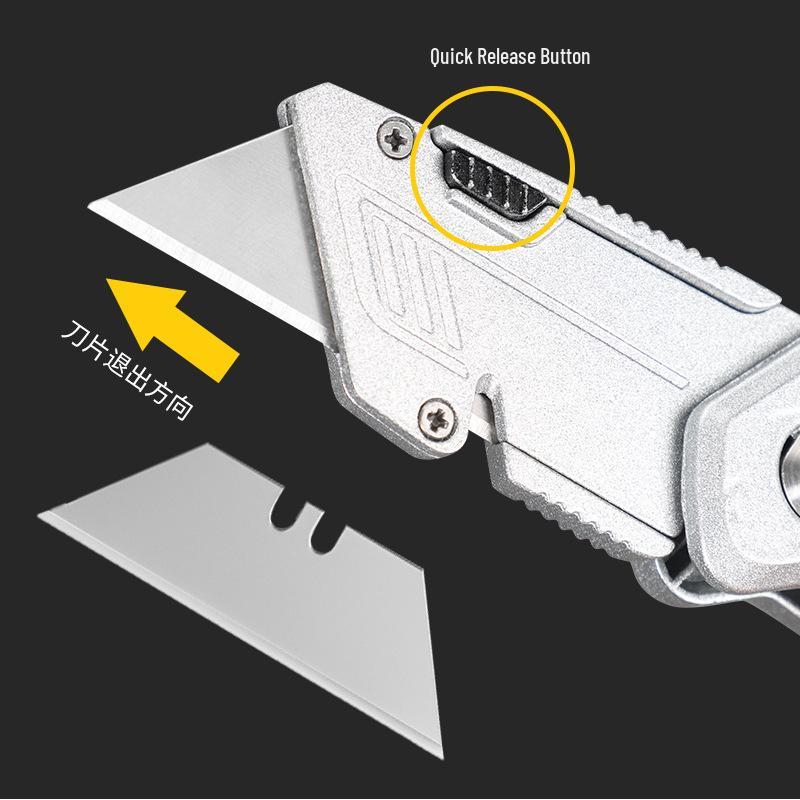 Three-Speed Folding Utility Knife: Heavy-Duty Paper & Cable Stripper with Aluminum Alloy for Industrial and Electrician Use