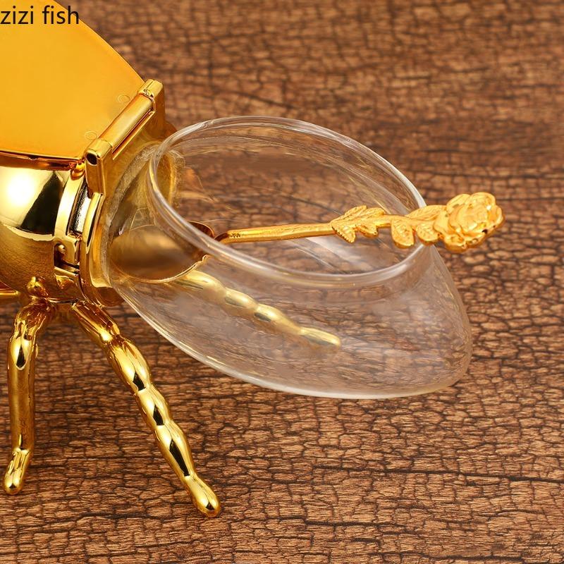 Bee Shaped Seasoning Jar and Spoon Spice Jar Salt Shaker Seasoning Bottle Storage Jars Seasoning Tools Spice Container Organizer