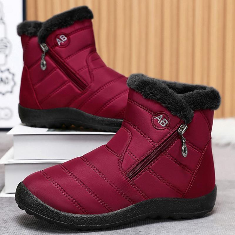 Women's Boots Women's Ankle Boots with Fur Winter Shoes Women Low Heels Winter Boots Snow Waterproof Botas Mujer Winter Footwear