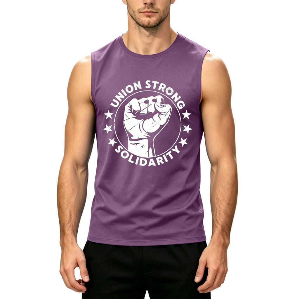 Men's Sleeveless Tank Top Casual Muscle Shirt Labor Day Printed Graphic Tee Summer Workout Gym Apparel