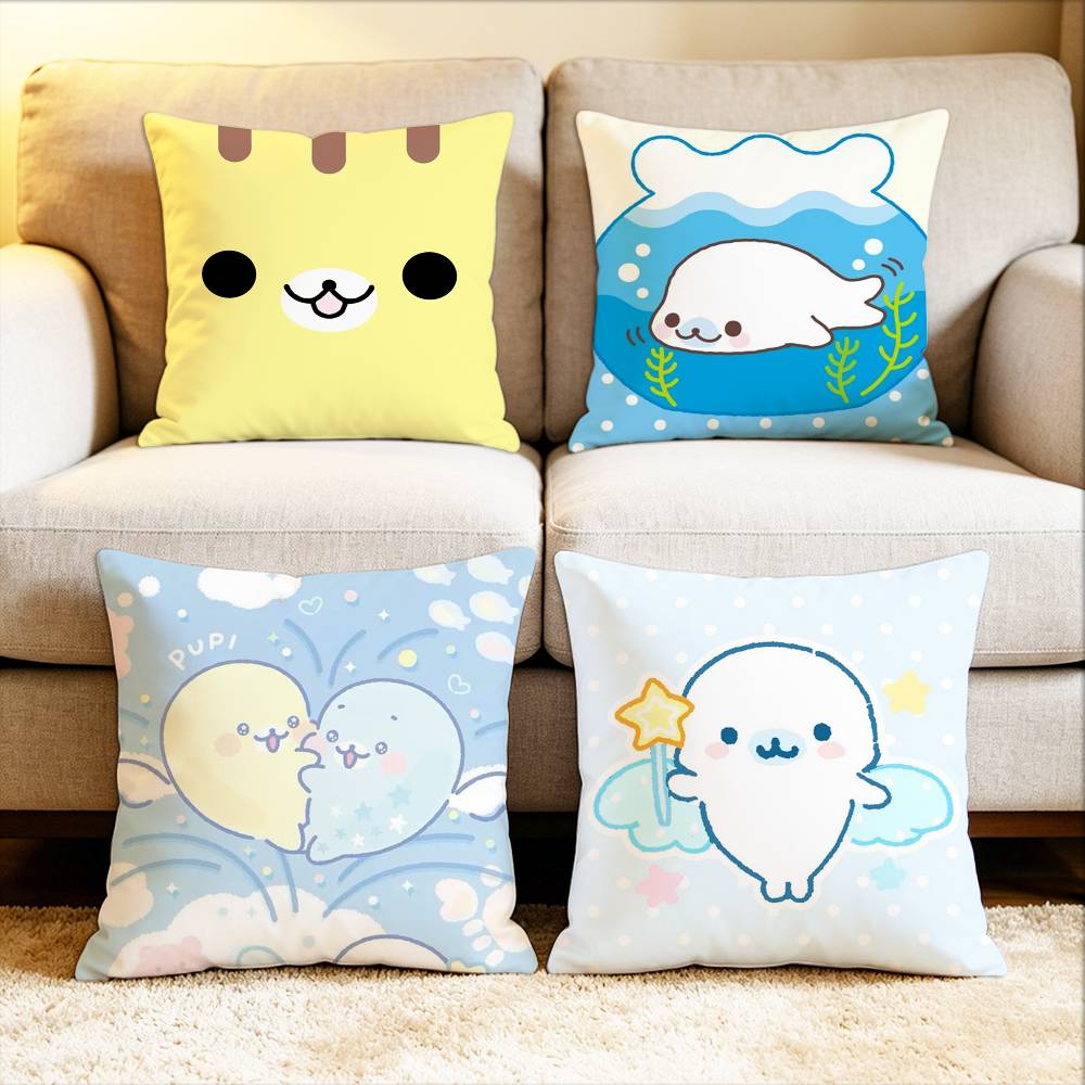 Cute M-Mamegoma Seal Various Sizes Square Pillow Case For Car Home Bedchamber Decor