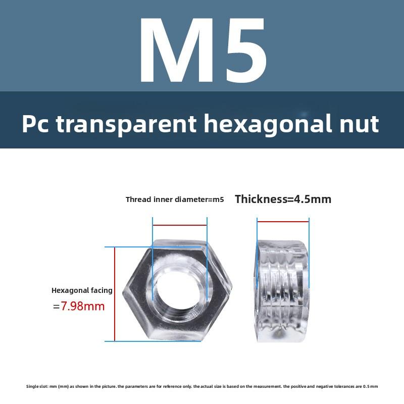 PCAkryl Transparente KunststoffschraubenM2-M8Kreuzrundkopfschraube Transparente Kunststoffmutter