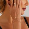 Vintage Rhinestone Hollow Geometric Arrow Open Ring Bracelet One-piece Creative Accessories