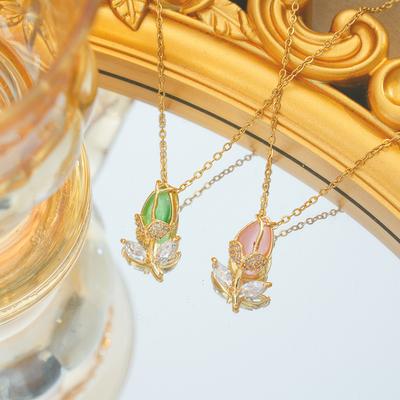 Farbe Zirkonium Tulpe Heißer Verkauf Accessoires Halskette für Damenmode und Vielseitige Neue Produkte