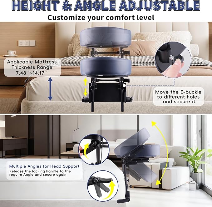 Headrest Bed Face Cradle Face Down Pillow Adjustable Angle Mattress Top Massage Kit Eye Surgery Recovery Cushion for SPA Salon