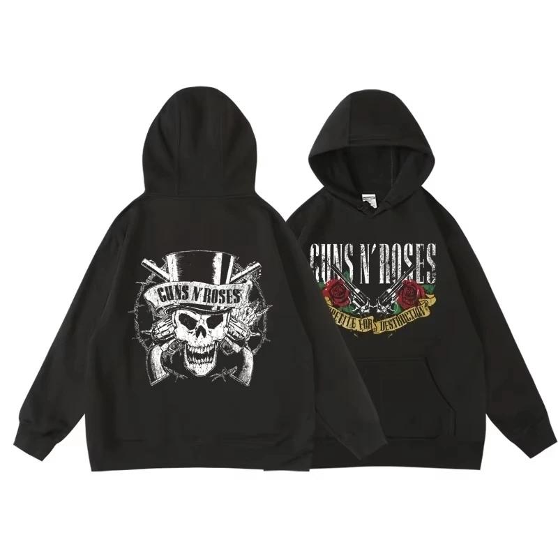 

Guns N Roses We Re Back Retro 2D Street Style Hoodie For Women O-Neck Pocket Pullover Fleece Hoody Breathable Pullover Woman 3XL