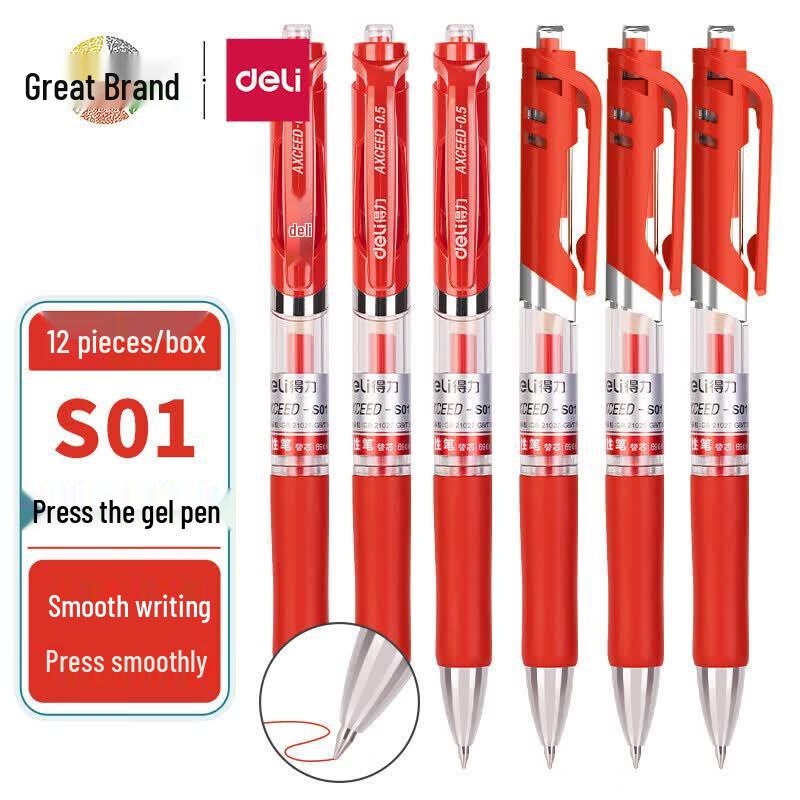 Deli S01 Retractable Gel Pen 0.5mm Bullet Tip
