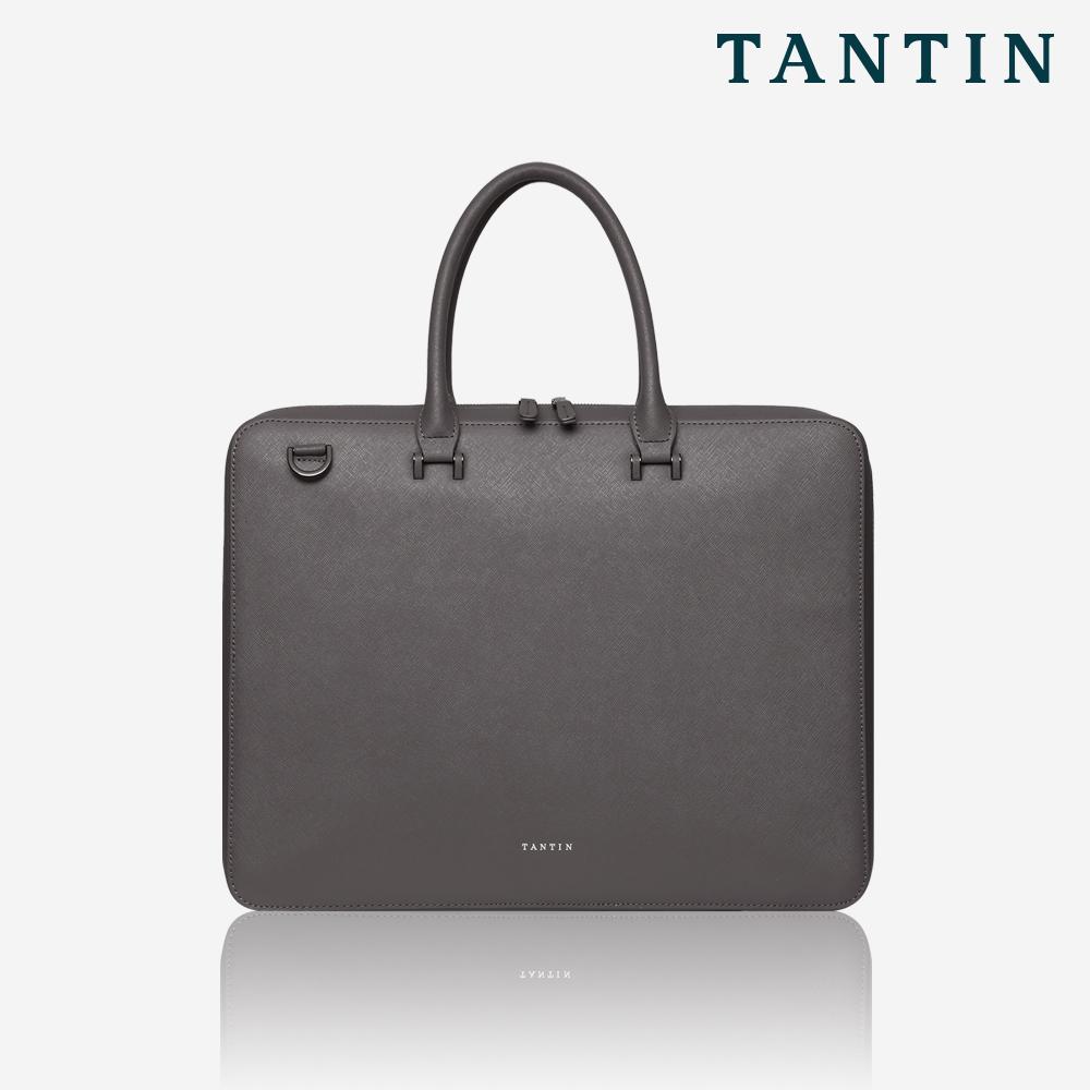 Tantin Noble Briefcase Cowhide Document Bag T13807 Grey
