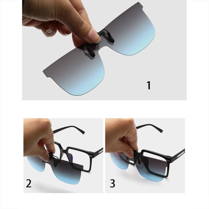 Non-polarized Classic Men Flip Up Clip On Sunglasses Women Driving Cycling Square Sun Glasses Anti-Glare Outdoor Fishing Clips