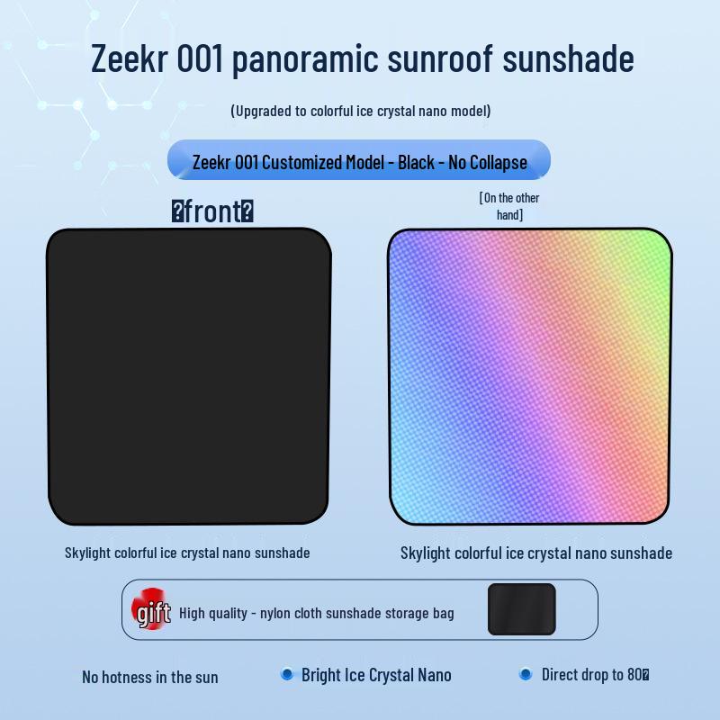 Zeekr 001 Sunroof Sunshade: Ice Crystal Heat Insulation & Privacy Board for 2024-2025 Models