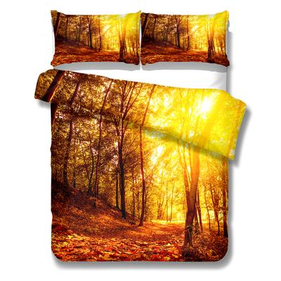 Herbstlaub Wald Bettbezug Set UK Einzel Doppel Queen US Twin Full King Size Bettwäsche Set