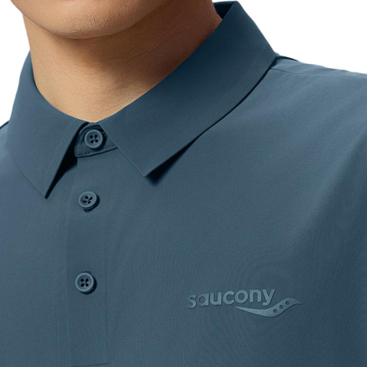 Men's Shirt Saucony Polo Shirt Men's Moonlight Blue