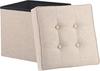 Fuji Boeki Dino Storage Stool, Folding, 38cm Wide x 38cm Deep x 40cm High, Beige, 80kg Weight Capacity, Fabric, 85846