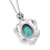 Natural Turquoise Gemstones 925 Sterling Silver Arts and Crafts Toadstool Design Necklace For Women & Girls
