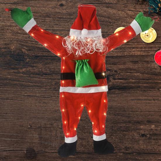 Large Christmas Santa Claus Ornaments Cute Climbing Santa Hanging Decoration for Outside Roof Window Wall Decor