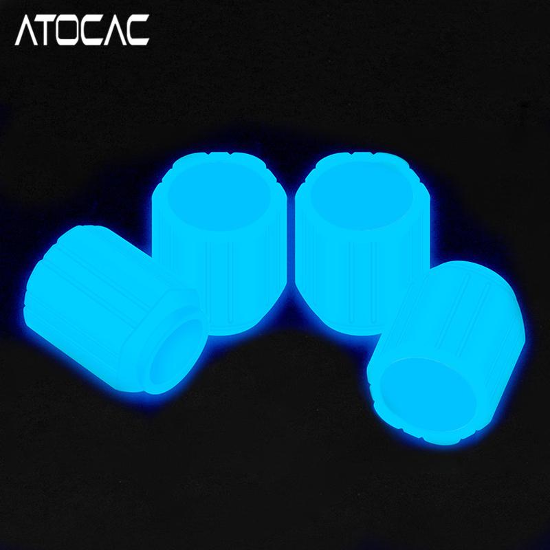 

4PCS Glow in Dark Tire Valve Caps Universal Car Bike Motorcycle Bicycle Wheel Air Stem Dust Cover Seal Thread Luminous Protector синий