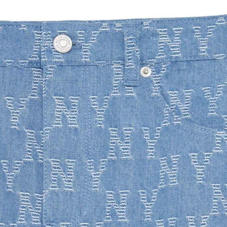 New MLB Denim Short Skirts Women's Light Gray Blue 3FDSM0133-50INS