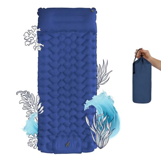 Ultralight Inflatable Sleeping Pad with Built-in Foot Pump Waterproof Self Inflating Lounge Mat Portable Travel Outdoor Camping Hiking