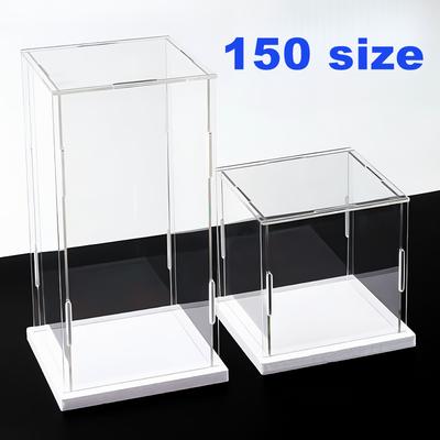 White Base Clear Self-Assembly Acrylic Display Case Acrylic Display Box Transparent Dust Proof Protection Showcase with