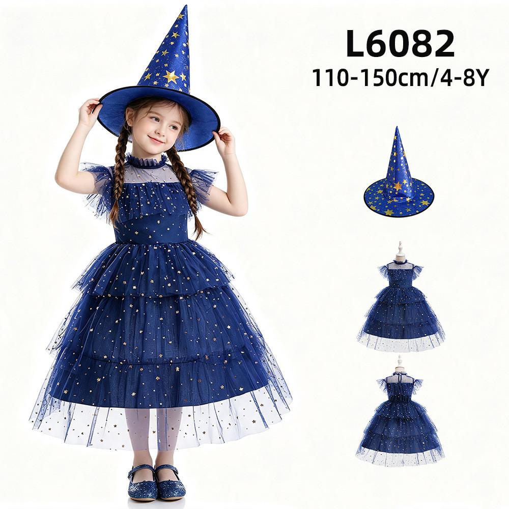 Halloween Princess Dress For Girls With Tulle And Bow For Kids Cosplay Party