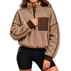 Women's Mock Neck Sweatshirt, Casual Cropped Loose Fit Pullover Top for Fall and Winter