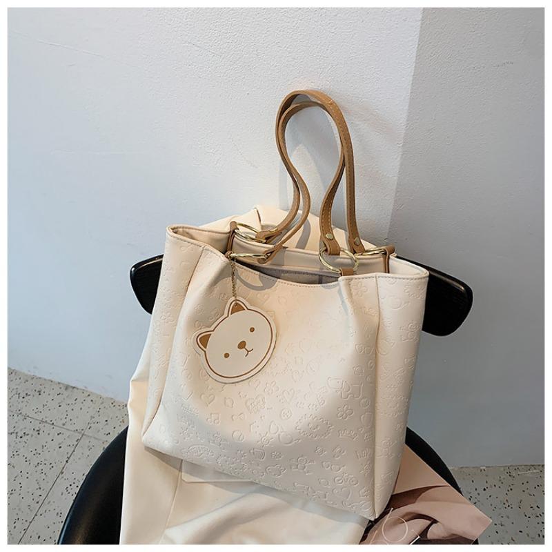 Bag large capacity women's new versatile solid color shoulder trendy fashion simple tote bag high-end women's bag