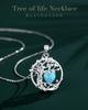 [AGVANA] Women's Turquoise Necklace, December Birthstone, Tree of Life Motif, Platinum Plated, Sterling Silver 925, Amulet, Charm, Jewelry,