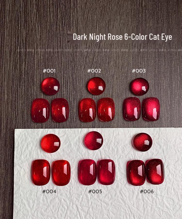 Eniiesh Dark Rose Red Agate Cat Eye Gel Nail Polish - 2025 Autumn/Winter Cherry Wine Red