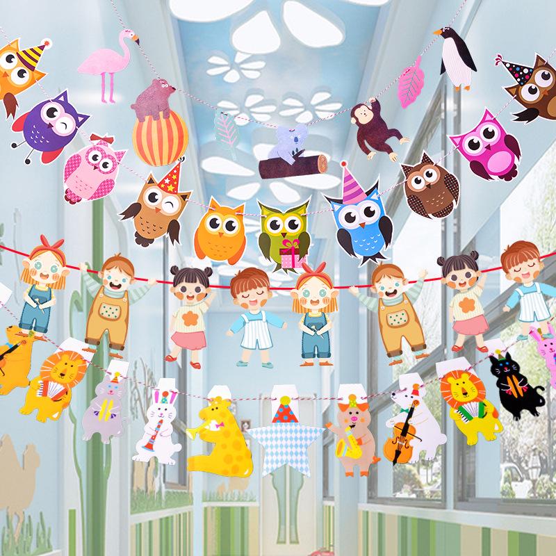 Πολύχρωμη Κορδέλα με Τριγωνικά Σηματάκια για Παιδικό Πάρτι Γενεθλίων ή Διακοσμήσεις Εμπορικού Κέντρου