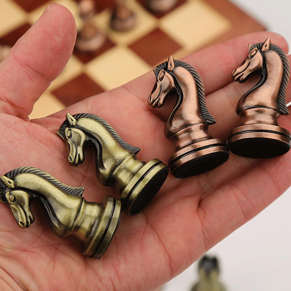 30cm Metal Chess Set for Kids - Educational Board Game with Gift Box Packaging