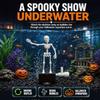 Dynamic Skeleton Figurine, Halloween Fishtanks Ornament with Glowing Design, Aquarium Display Decors for Seasonal Scene Landscape