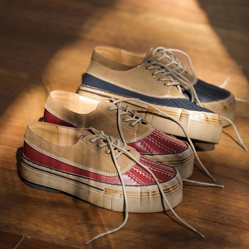 New niche retro board shoes platform invisible inner height increase commuting leisure duck hunting guard hunting X