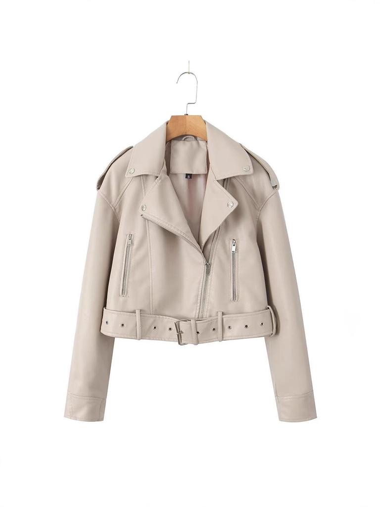 2025 Autumn/Winter Retro Fashion Women's Short Motorcycle Jacket