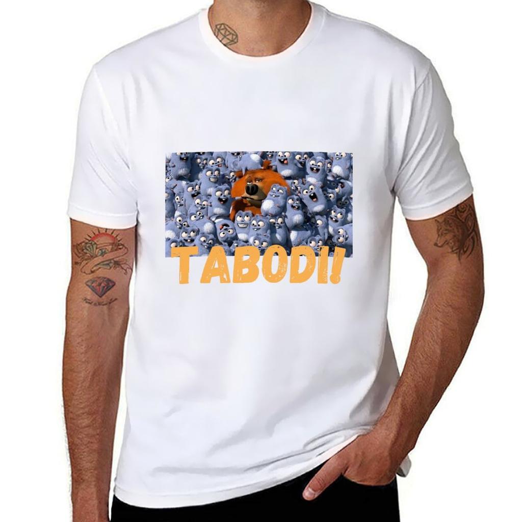 Happy Lemmings Tabodi And Grizzy Tshirt Simple Line Art Print Tee Tshirt