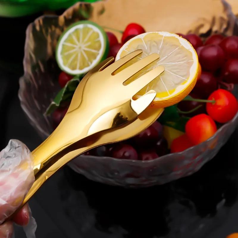 Kitchen Food Tongs Stainless Steel Creative Meat Salad Bread Clips Non Slip BBQ Clips Home Kitchen Cooking Accessories