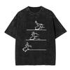Washed Vintage Osvaldo Cavandoli La Linea Funny Graphic Tshirts Men Women Clothing Anime Oversized Short Sleeve Tops T Shirts
