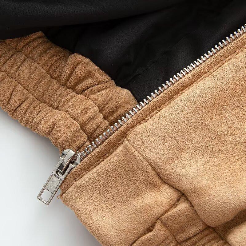 Women's Solid Color Long Sleeved Zipper Casual Top Jacket Jacket