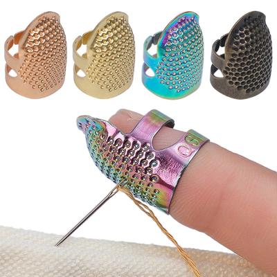 10 Stück Verstellbarer Fingerhut zum Nähen Retro Nähfingerhut Schutzhülle Fingerhutring Handgemachtes DIY Bastelstickerei Nähen